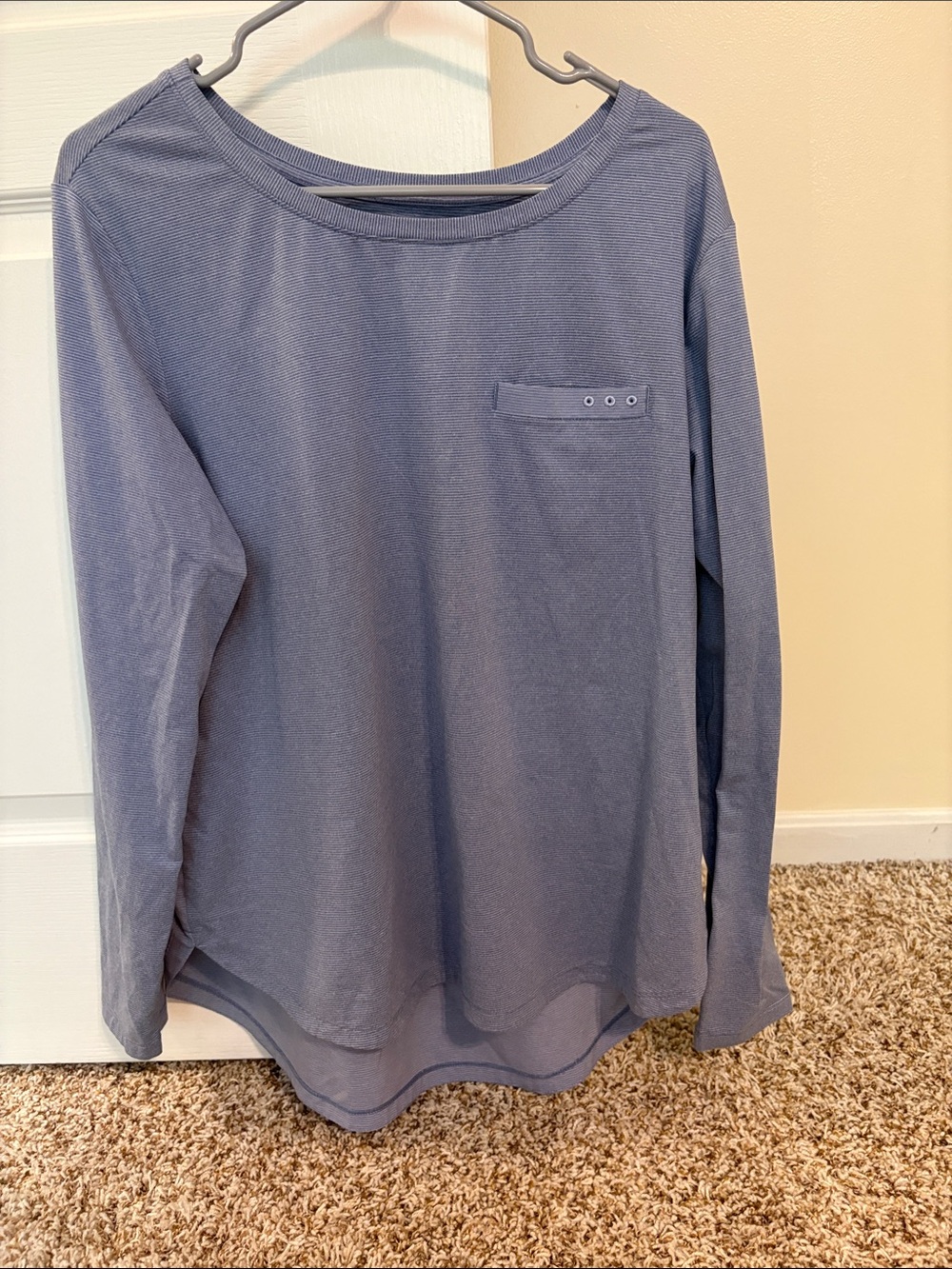 Long Sleeve Pocket Tee in Slate Blue